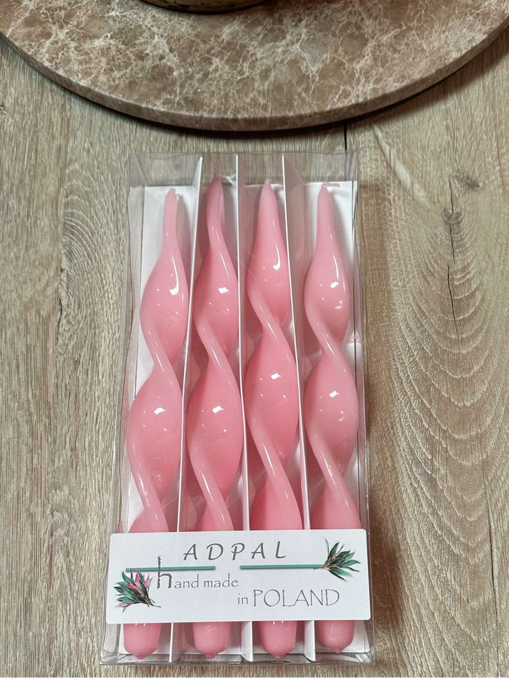 Pink Twisted Taper Candles - Set of 4
